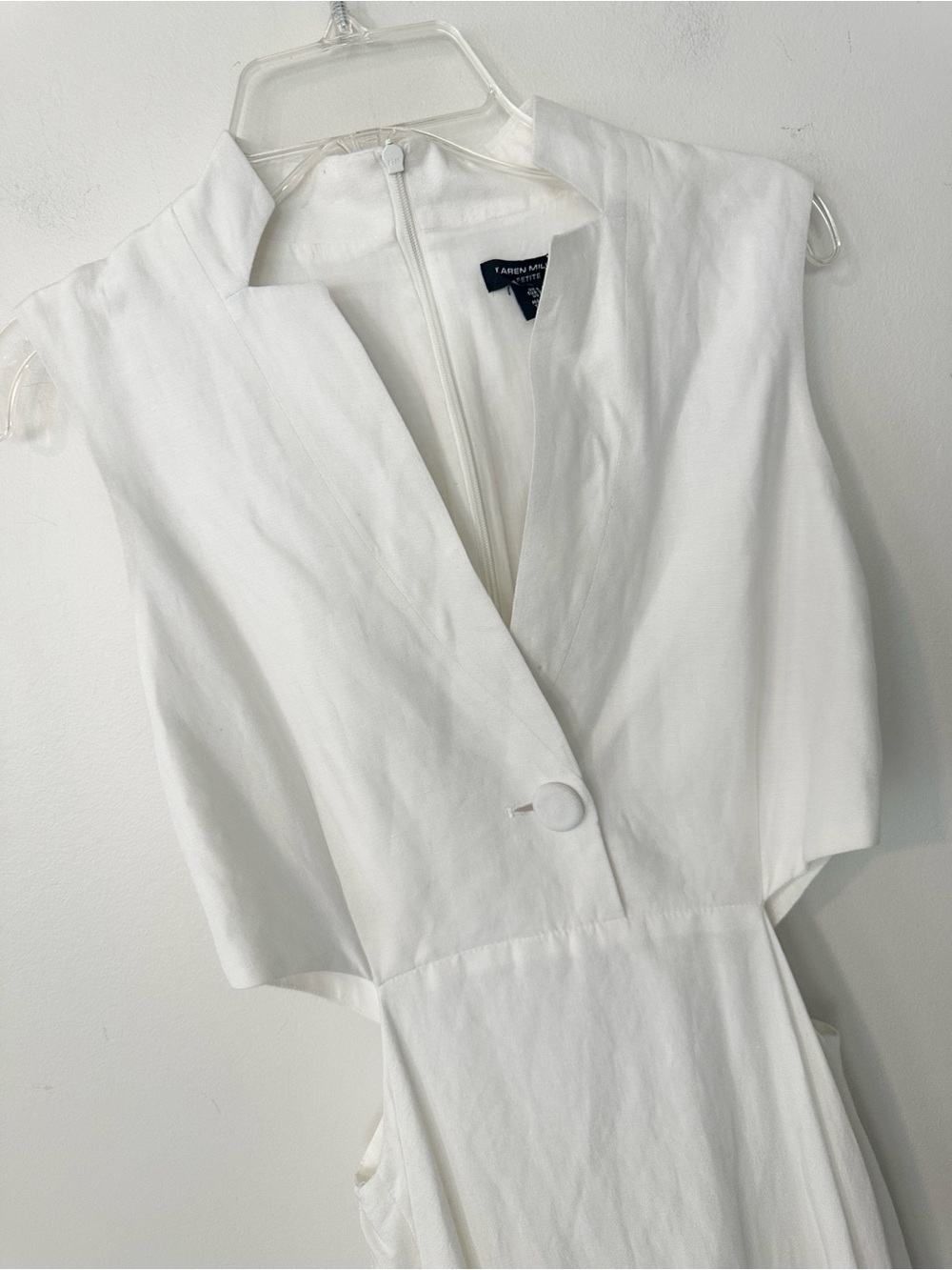 Karen Millen Ivory Linen Blend Maxi Dress 2 - Picture 2 of 7